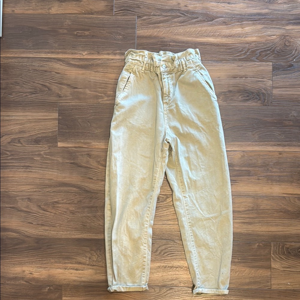 High-Waisted Cream Pants